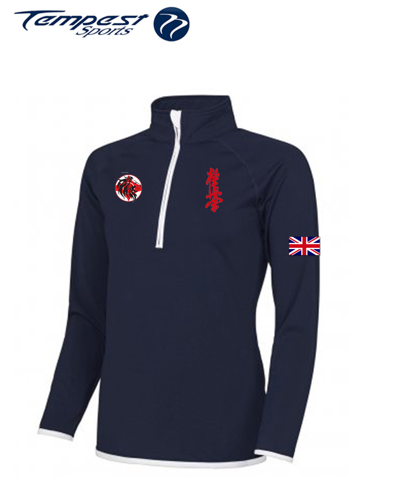 Karate GB Navy/White Half Zip Womens Midlayer